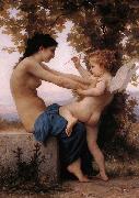 Adolphe William Bouguereau Girl Defending Herself Against Love oil on canvas